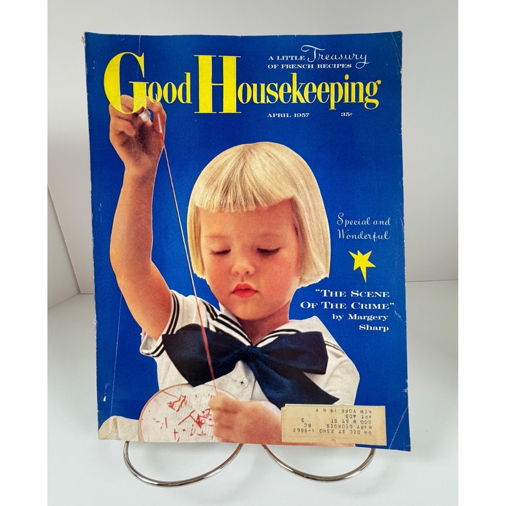 Vintage Good Housekeeping Magazine April 1957 Child Cover Mid Century Ads